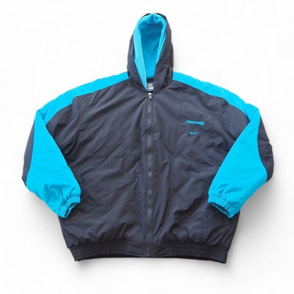 Nike Team Vintage Y2K Carolina Panthers Puffer Jacket Black / Blue Men's L